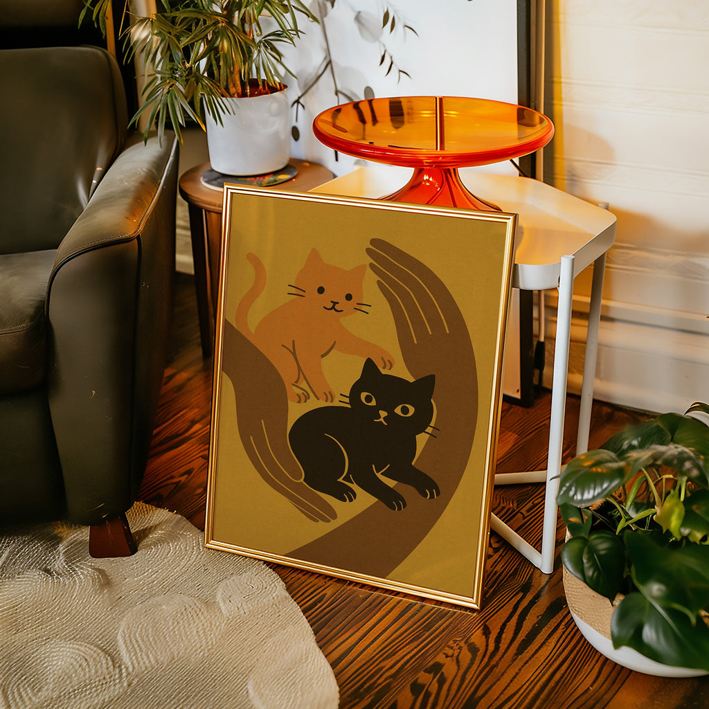 Safe Paws Warm Hearts Cat Print