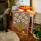 Falling Bloom in a Striped Vase