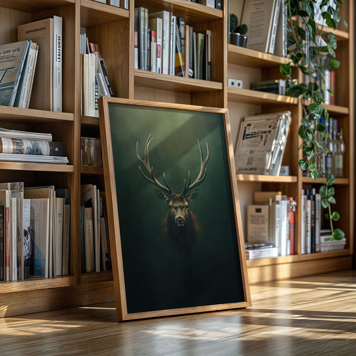 Crowned Stag in Forest Shadows