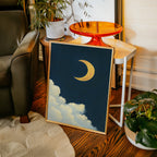 Golden Moon Over Soft Clouds