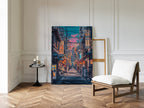 Vibrant Tokyo Street Art Print – Neon Cityscape Aesthetic