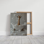 Giraffe in a Bathtub of Bubbles
