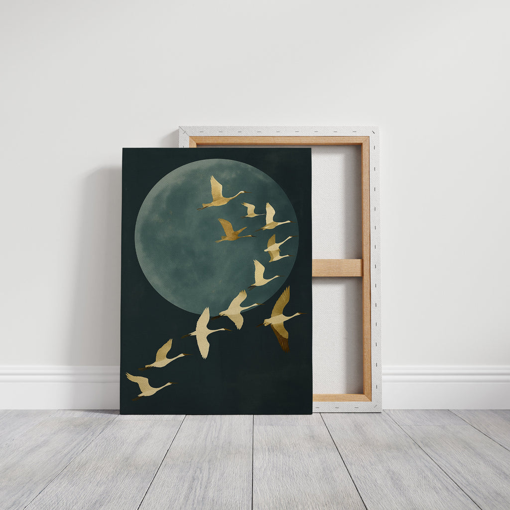 Golden Flight Beneath a Silent Moon