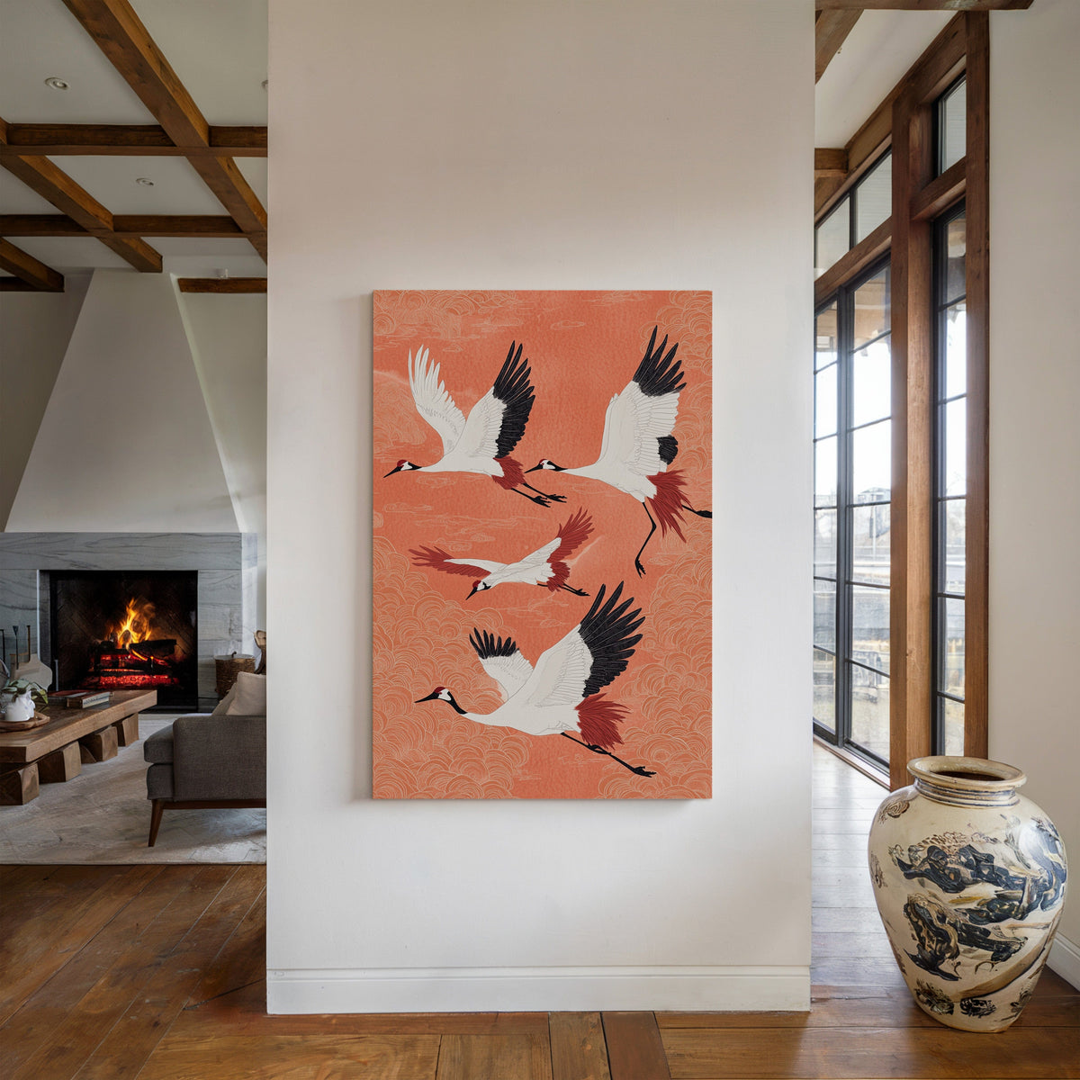 Japanese Crane Wall Art – Elegant Traditional-Inspired Print