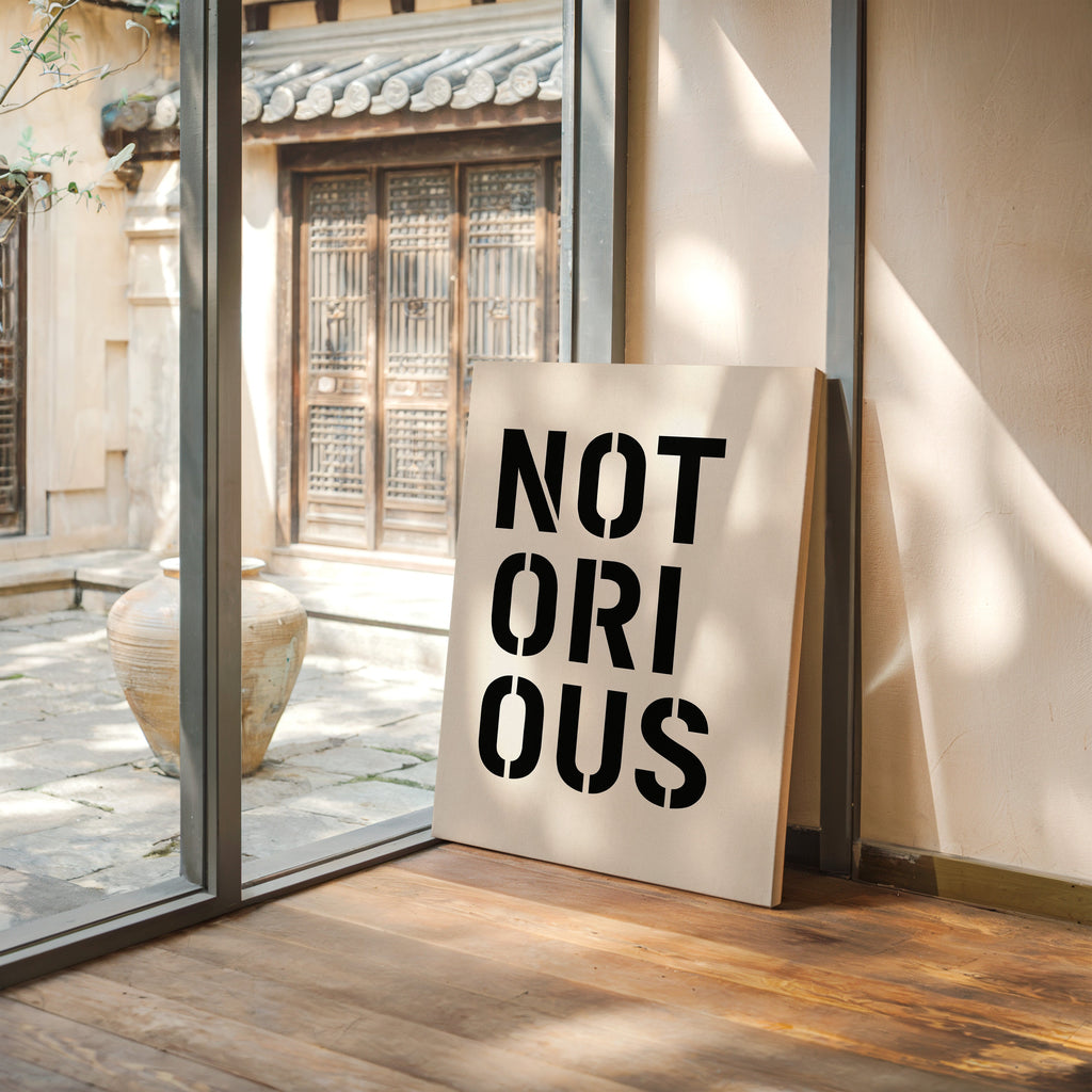 Notorious Bold Stencil Typography Print