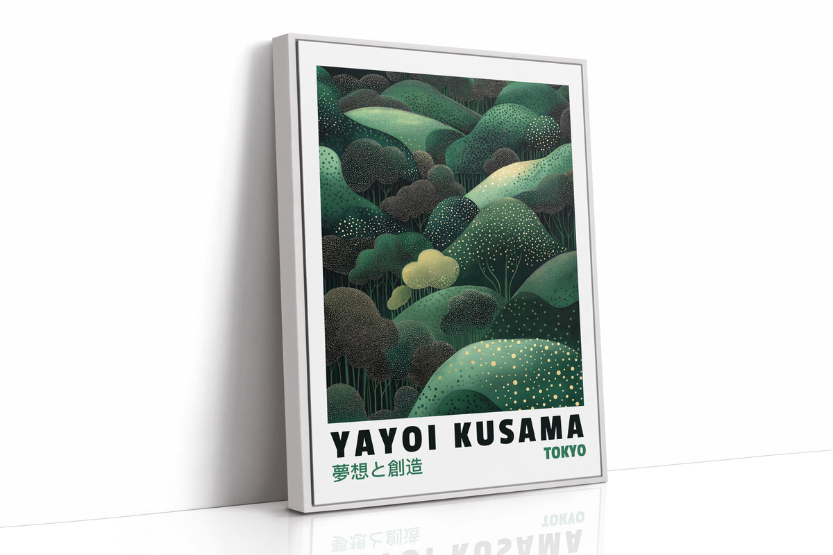 Abstract Green Dreamscape – Kusama-Inspired Forest