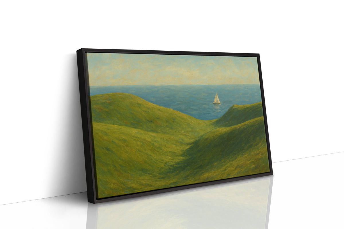 Sailboat Beyond the Green Hills