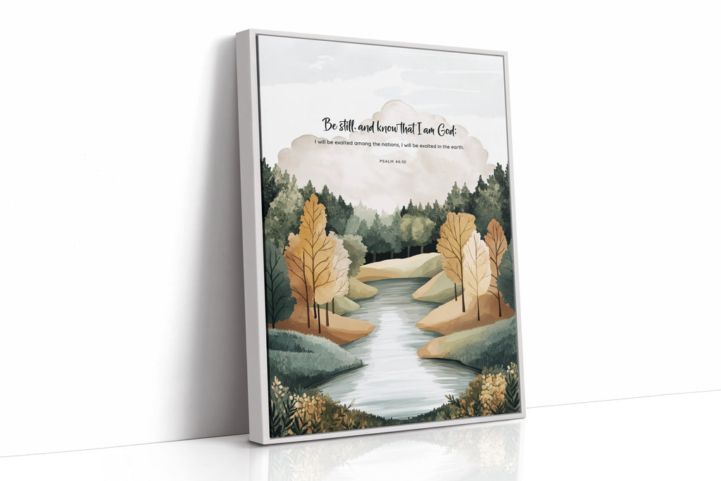Be Still Autumn River Psalm Print