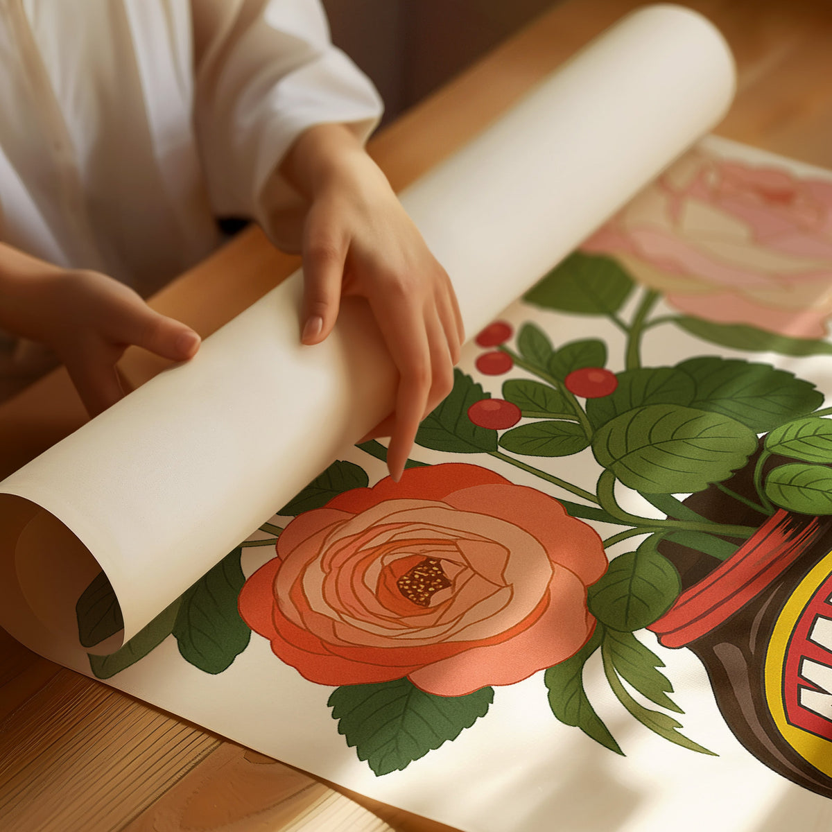Roses in a Marmite Jar