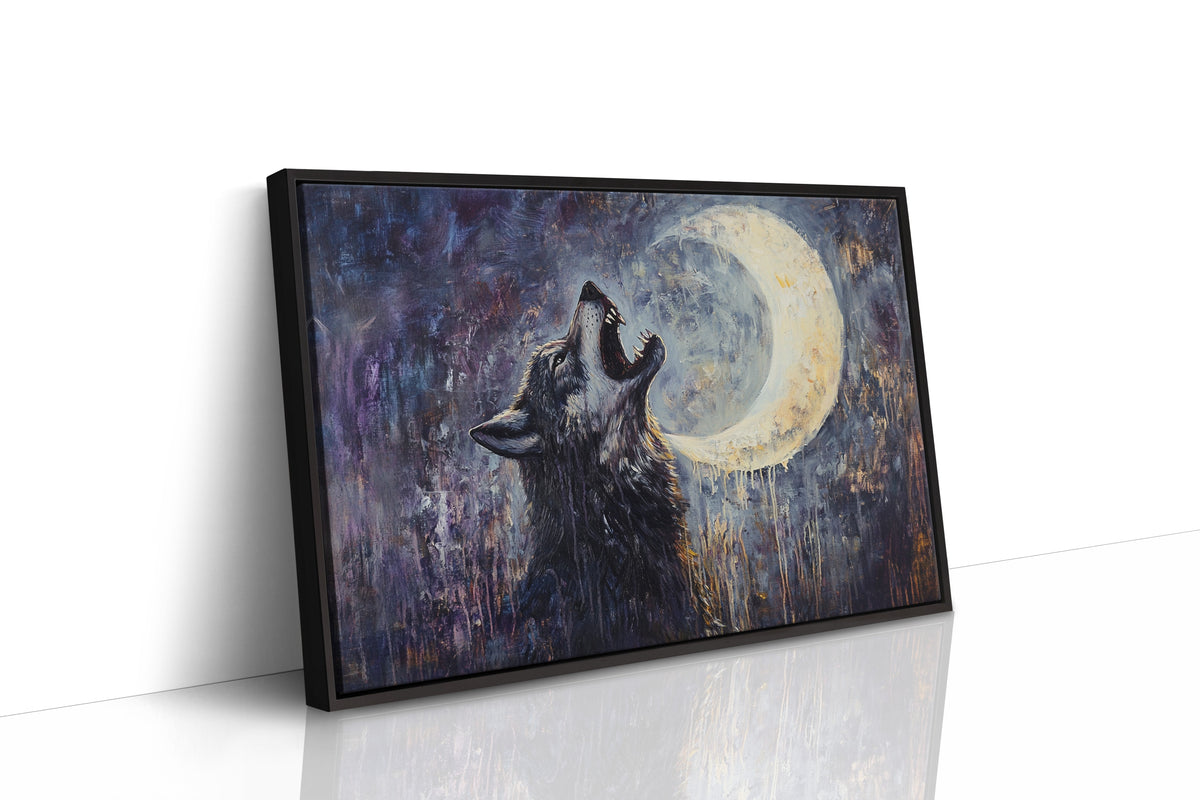 Lone Wolf Howl Under the Moon