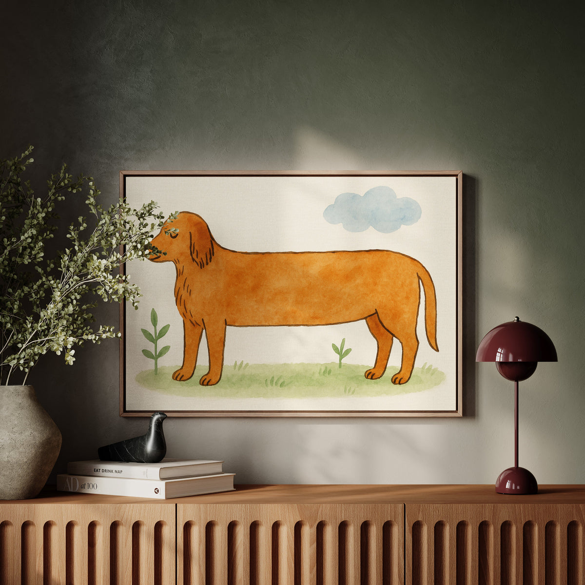 Golden Retriever Under Blue Skies