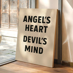 Angel’s Heart Devil’s Mind Typography Print