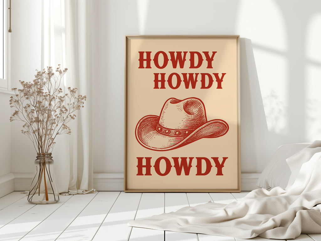 Howdy Howdy Western Hat Print