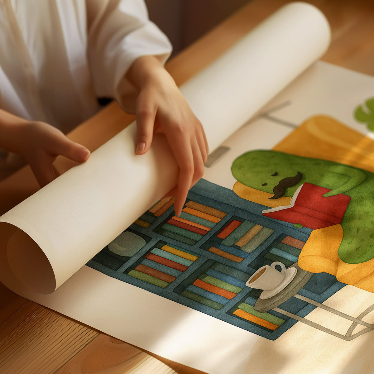 Gentleman Pickle Reading at Home