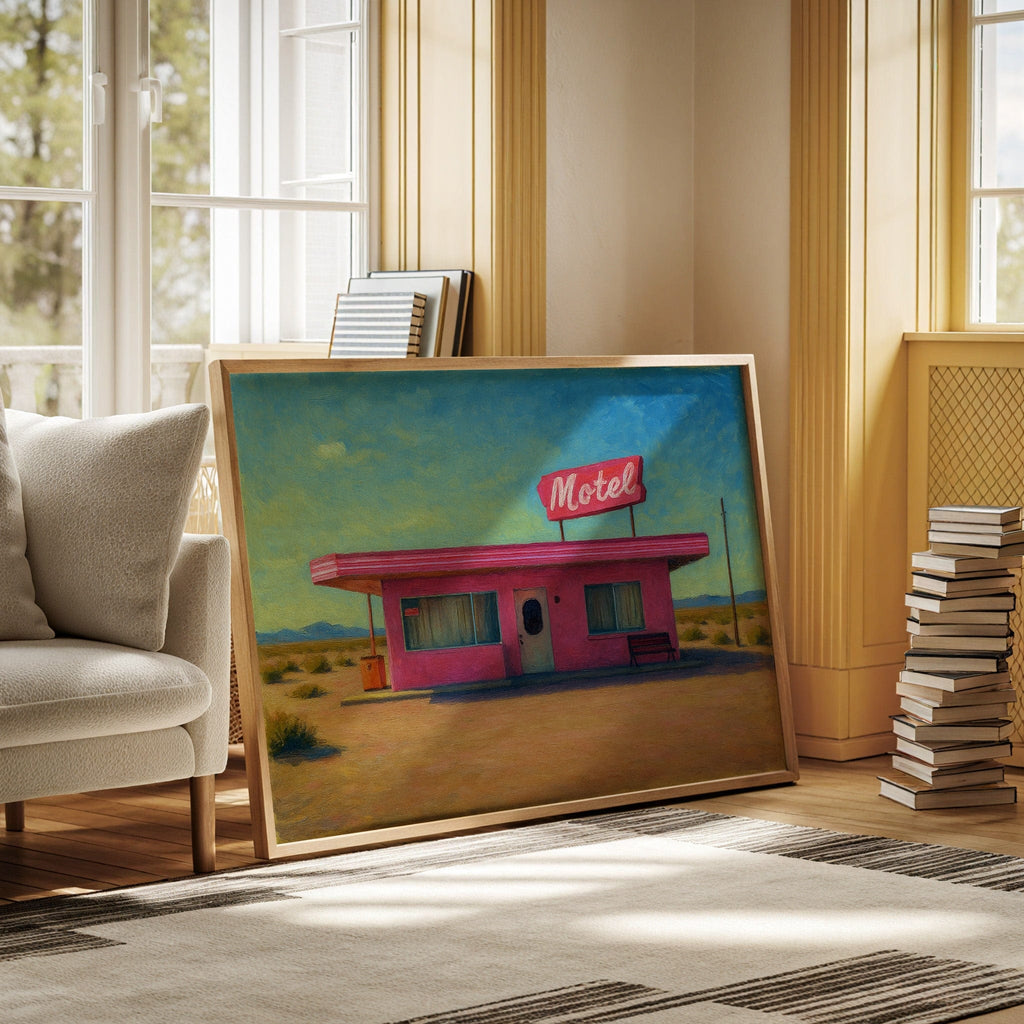 Desert Dream – Retro Pink Motel Wall Art