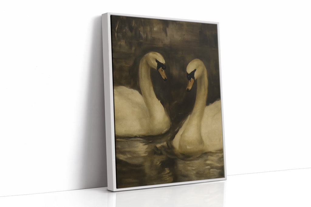 Two Swans in Quiet Reflection