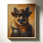 German Shepherd Sheriff in the Saddle