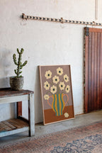 Falling Bloom in a Striped Vase