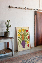Tulips in a Plum Vase