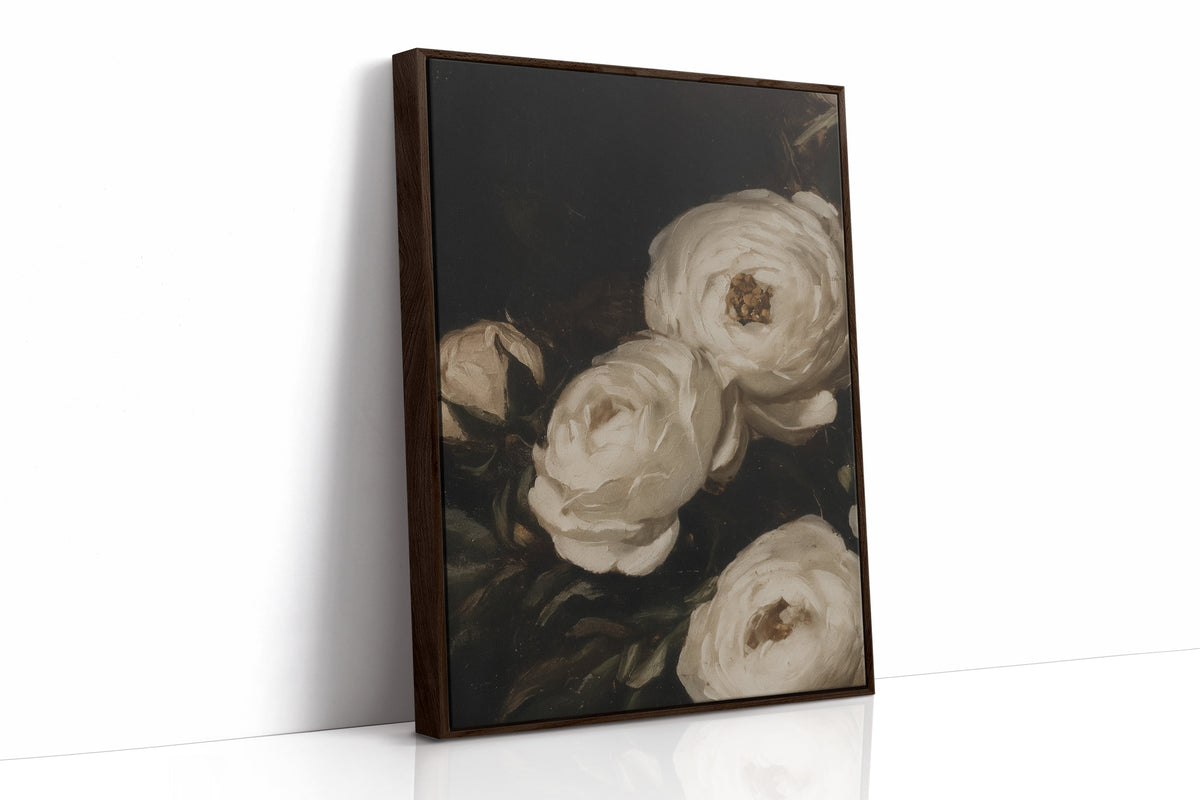 Ivory Roses in Baroque Shadow
