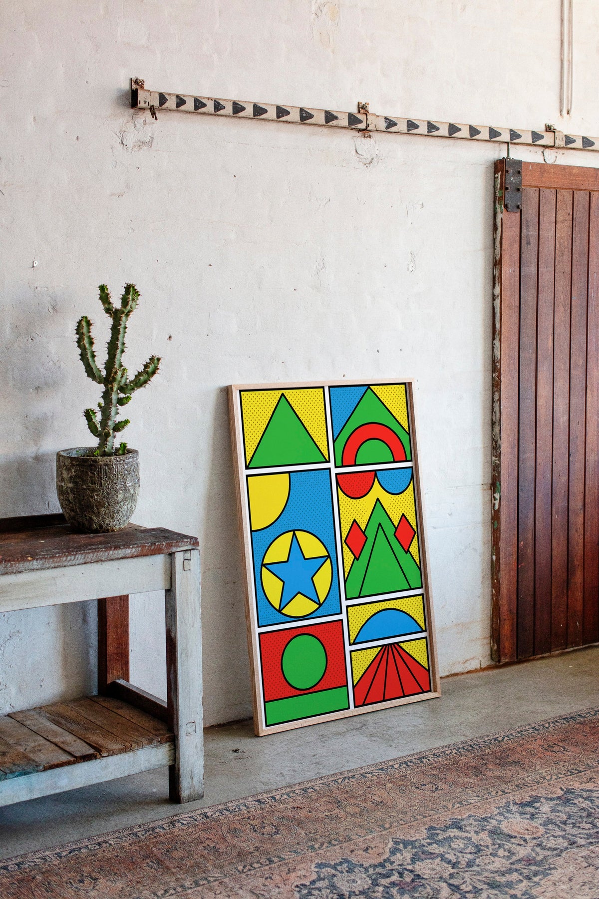 Pop Geometry in Primary Color Panels