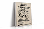 More Espresso, Less Depresso – Vintage Coffee Poster Print