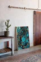 Electric Tides in Teal and Gold