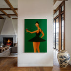 Surprised Ballerina with Wine Glass