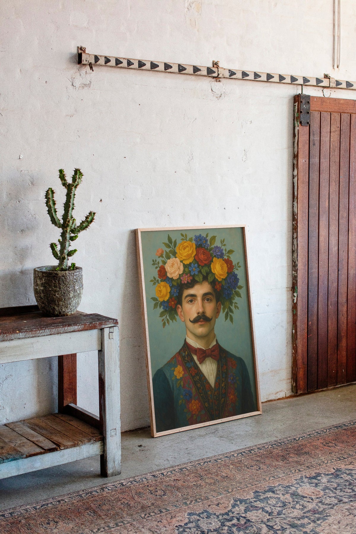 Floral Nobleman in Crimson Bowtie