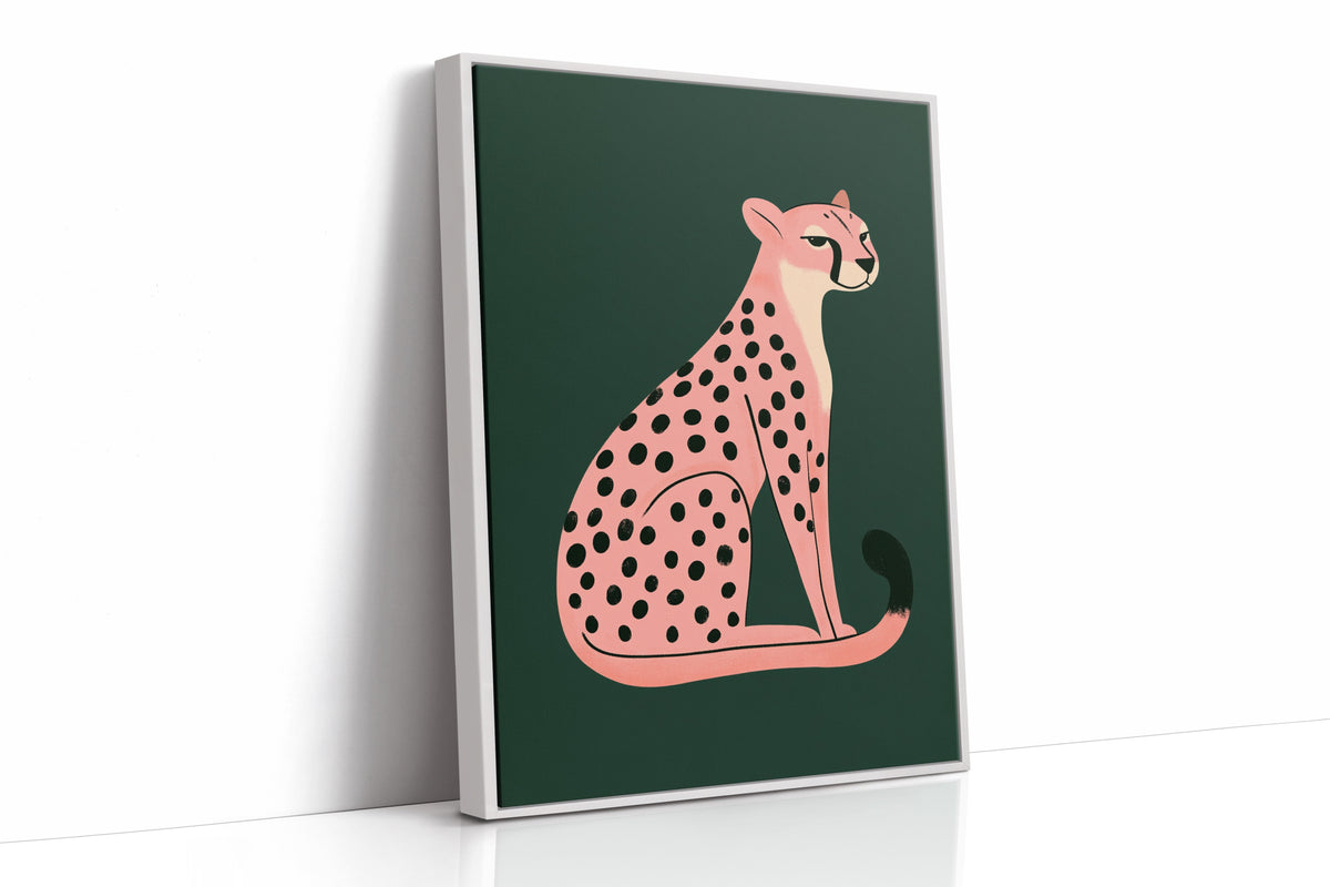 Sassy Coral Cheetah Illustration
