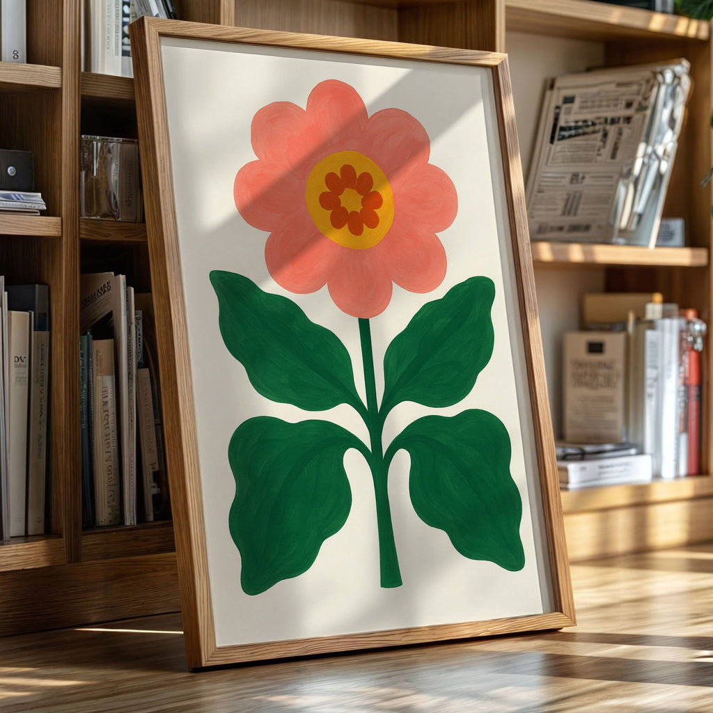 Sunny Bloom in Coral and Green