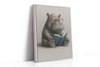 Baby Hippo Reading with Glasses