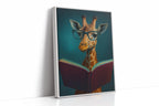 Giraffe with Glasses Reading a Book