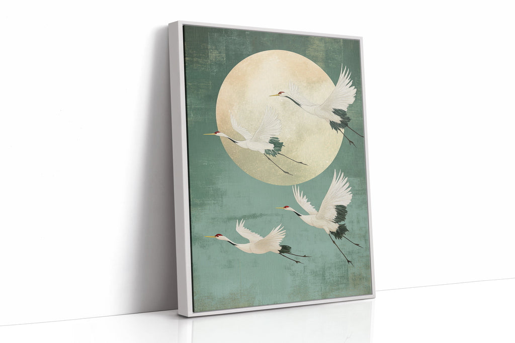 Moonrise Flight of the Cranes