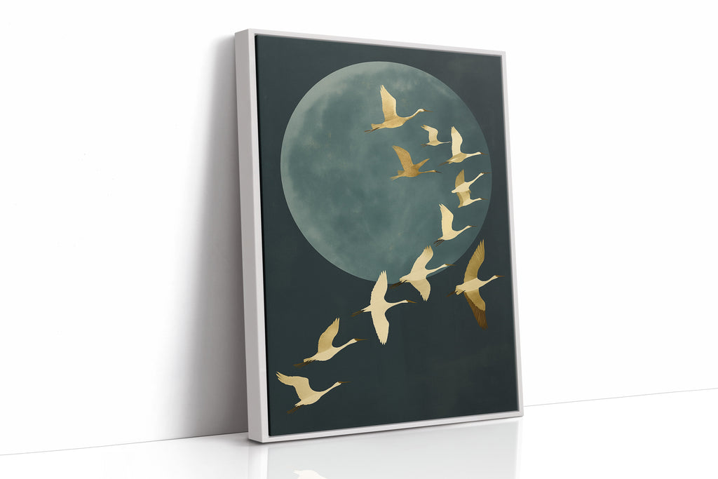 Golden Flight Beneath a Silent Moon