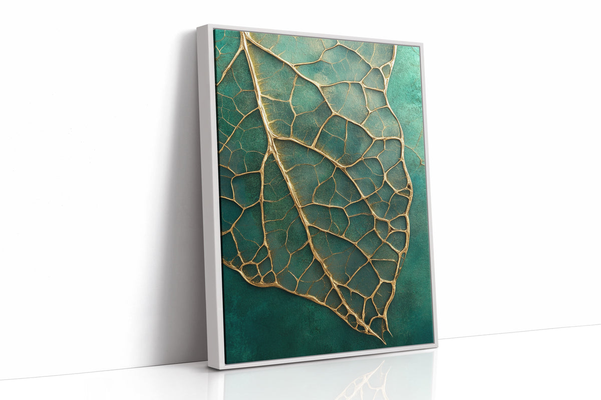 Golden Vein Leaf on Emerald