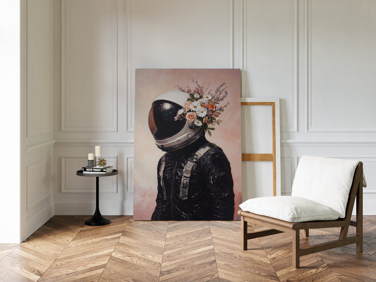 Astronaut with Blossoms on Blush