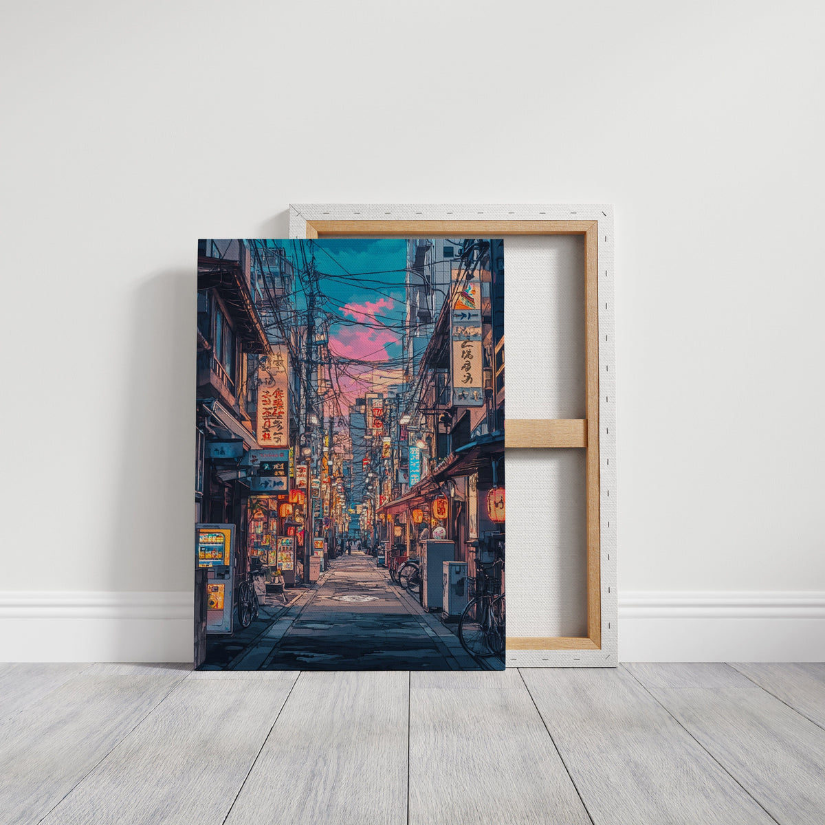 Vibrant Tokyo Street Art Print – Neon Cityscape Aesthetic