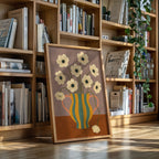 Falling Bloom in a Striped Vase