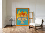 Sunny Fruit Bowl on Blue