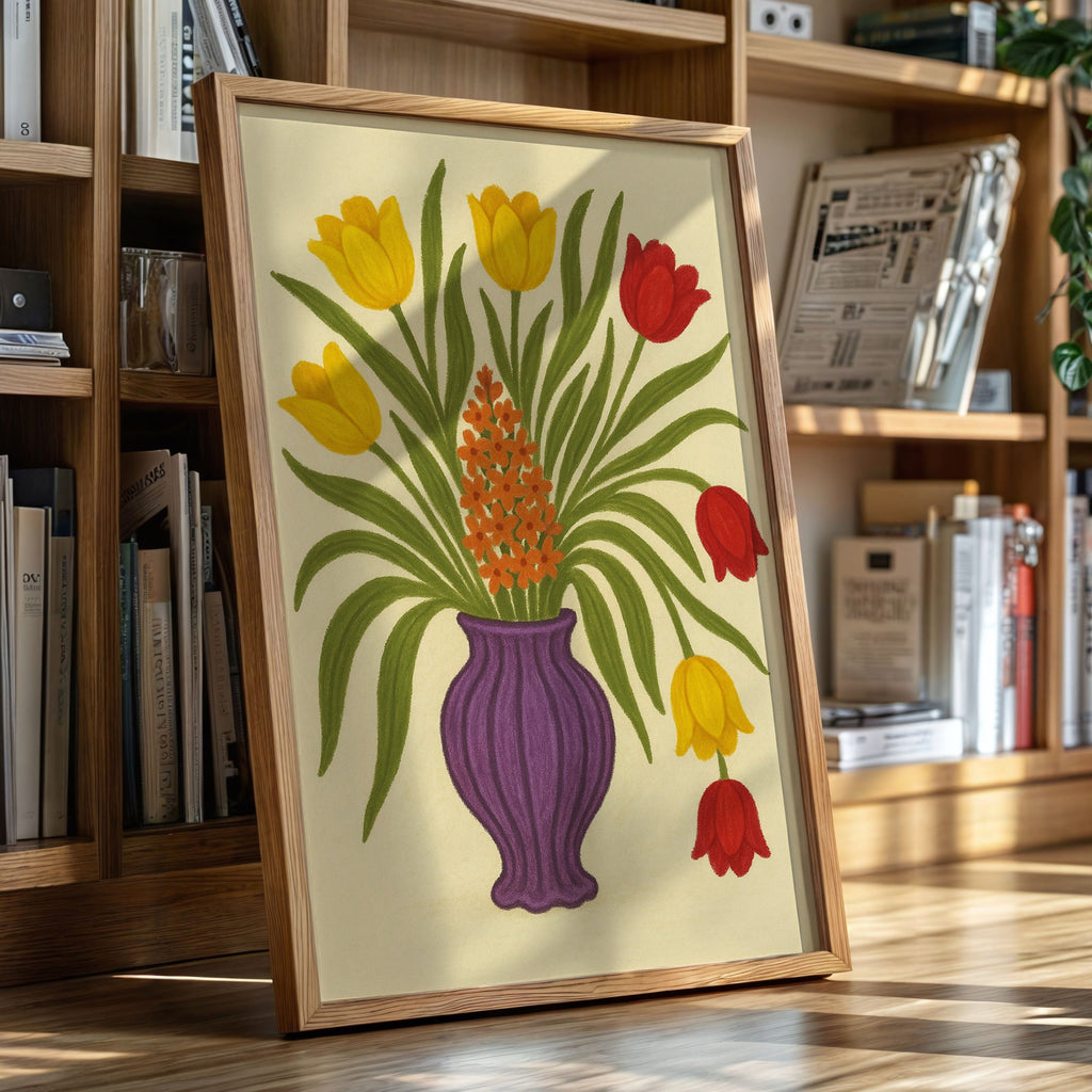 Tulips in a Plum Vase