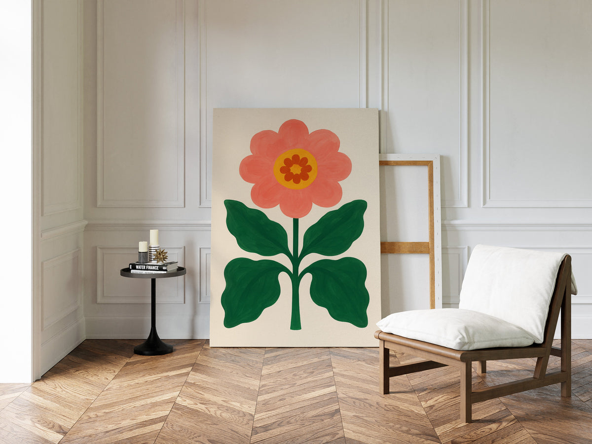 Sunny Bloom in Coral and Green