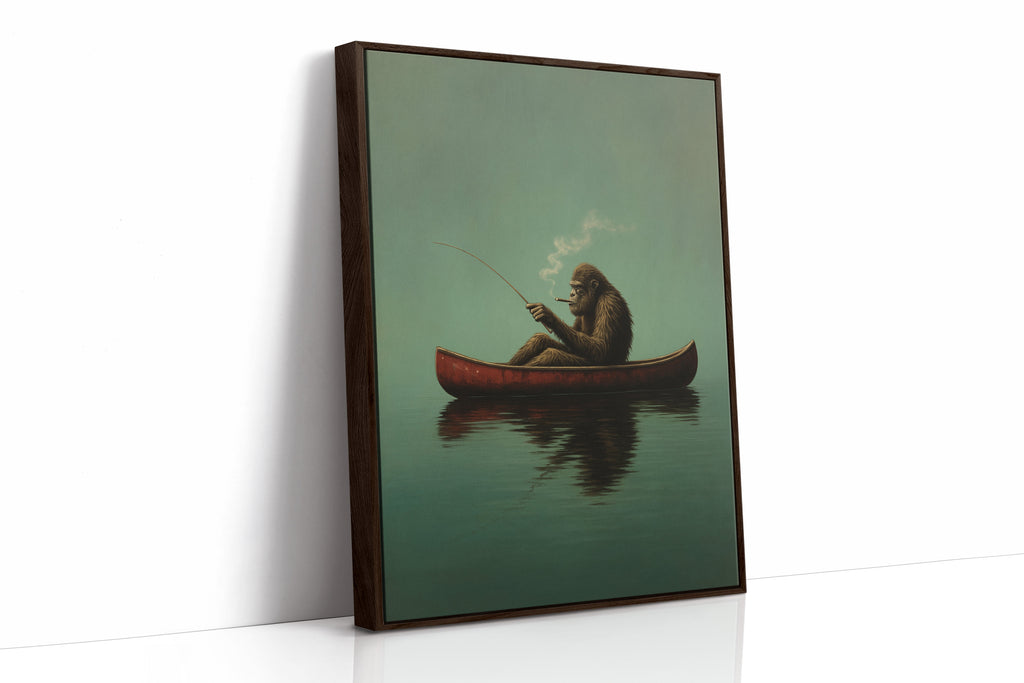 Fishing Ape in a Red Canoe