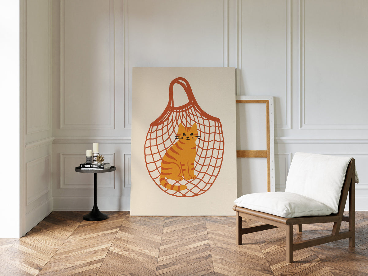 Orange Tabby in a Market Tote