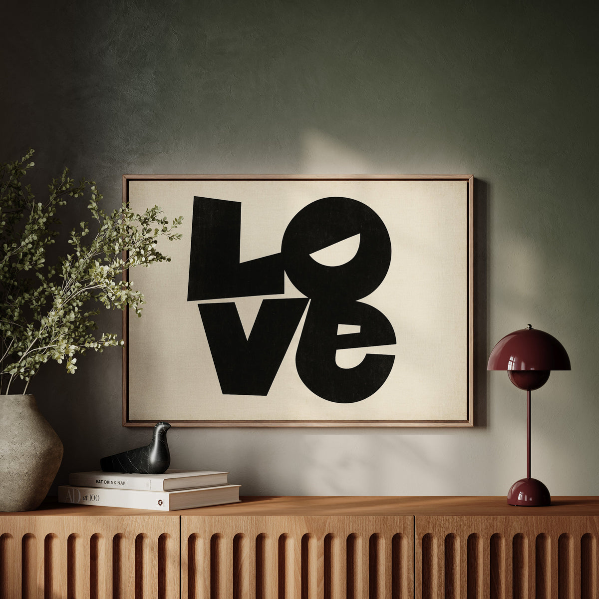 LOVE Modern Block Typography Print
