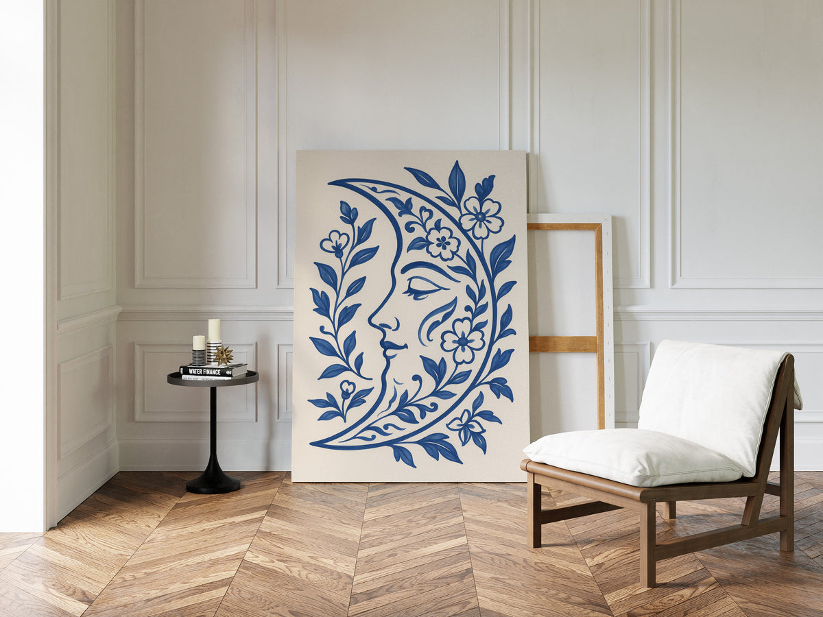 Floral Moon in Indigo Bloom