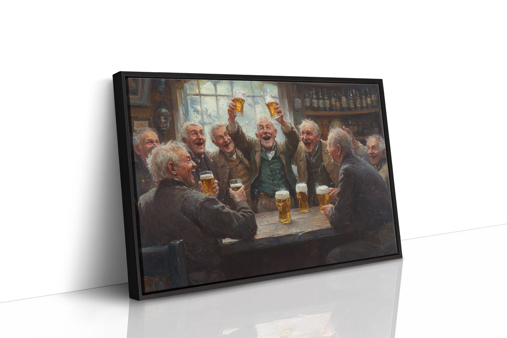 Timeless Camaraderie: Vintage Pub Celebration Canvas Wall Art