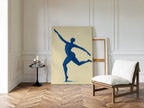 Leaping Figure in Indigo Grace