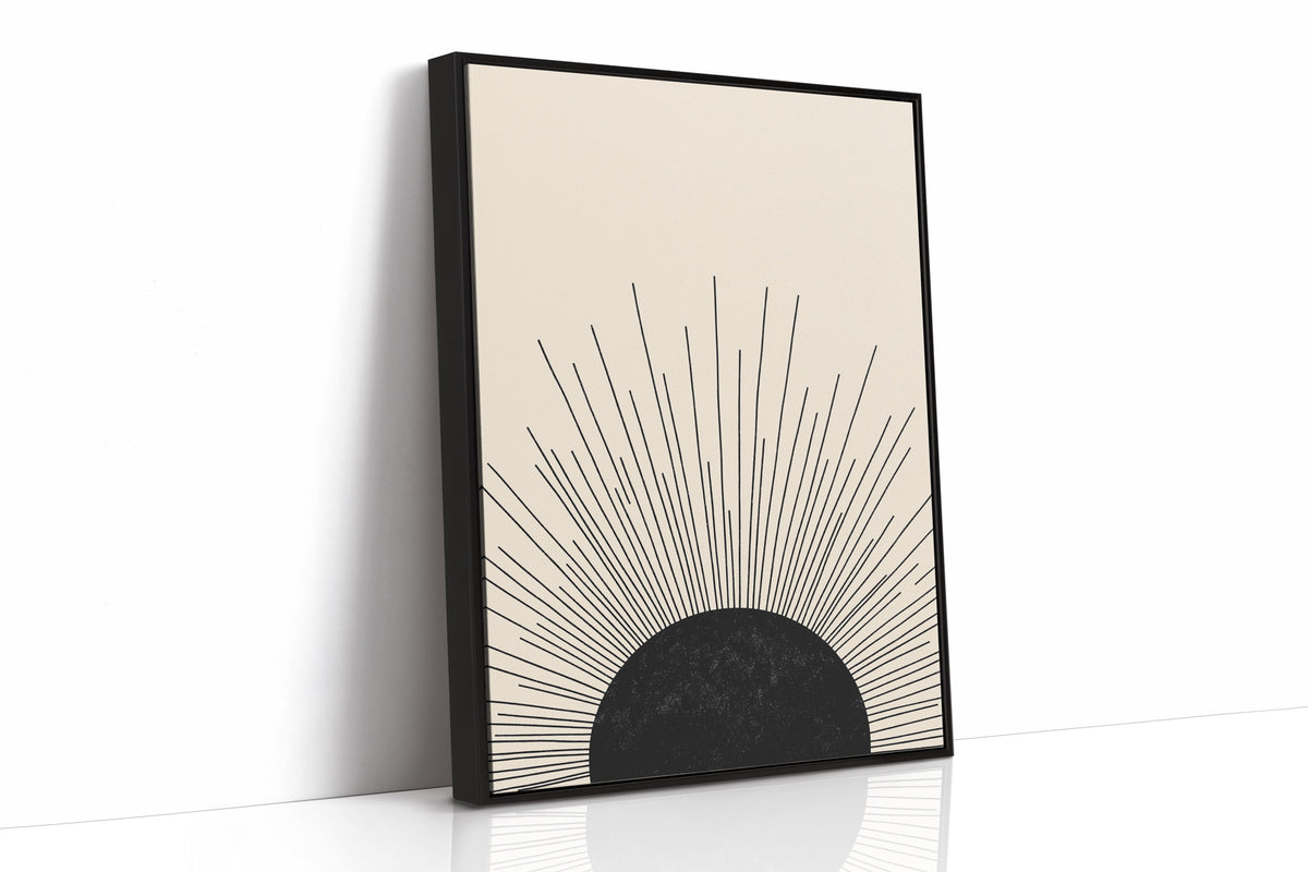 Minimal Black Sunburst Rising