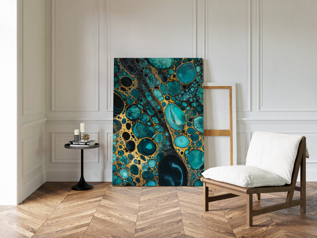 Golden Currents Beneath Turquoise Skin
